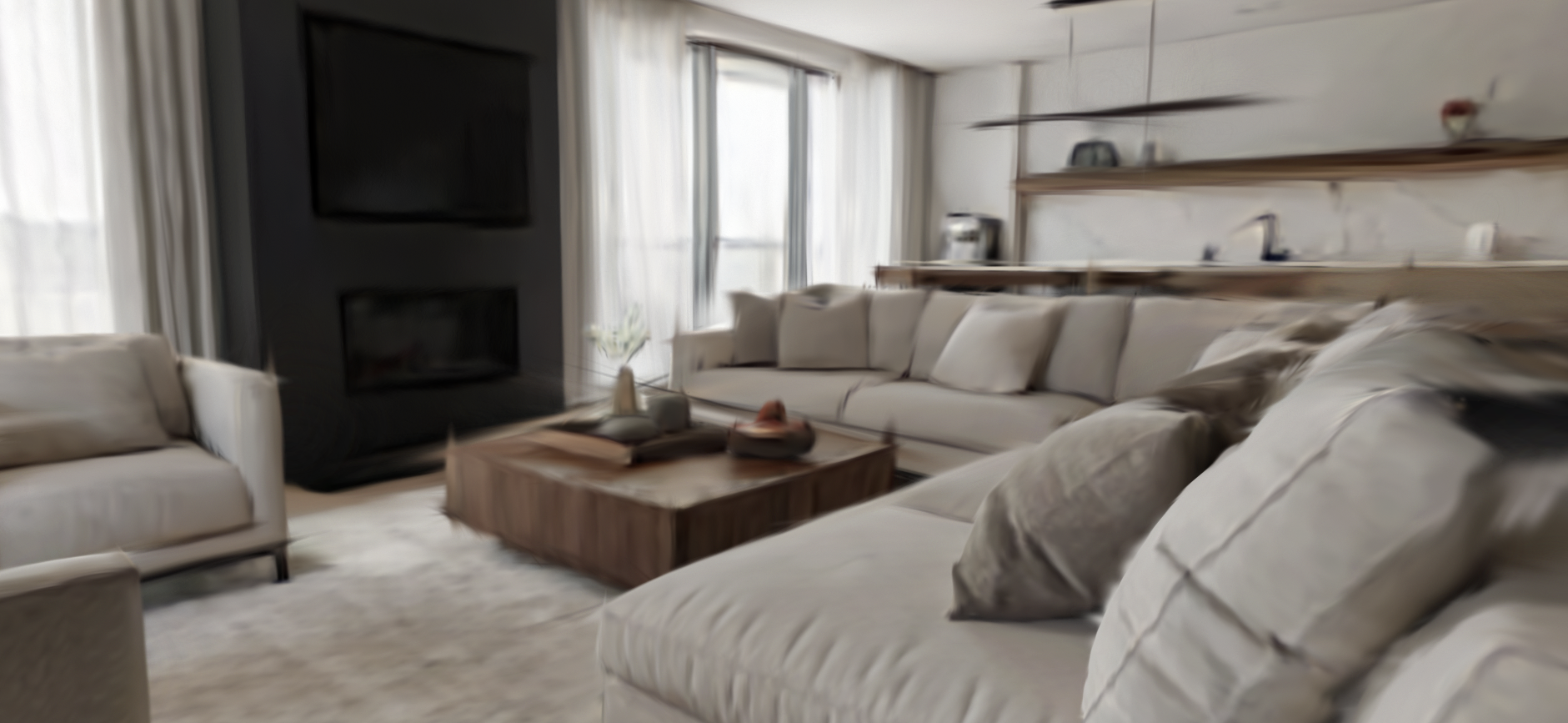 Modern Minimalist Living Space — AI world preview